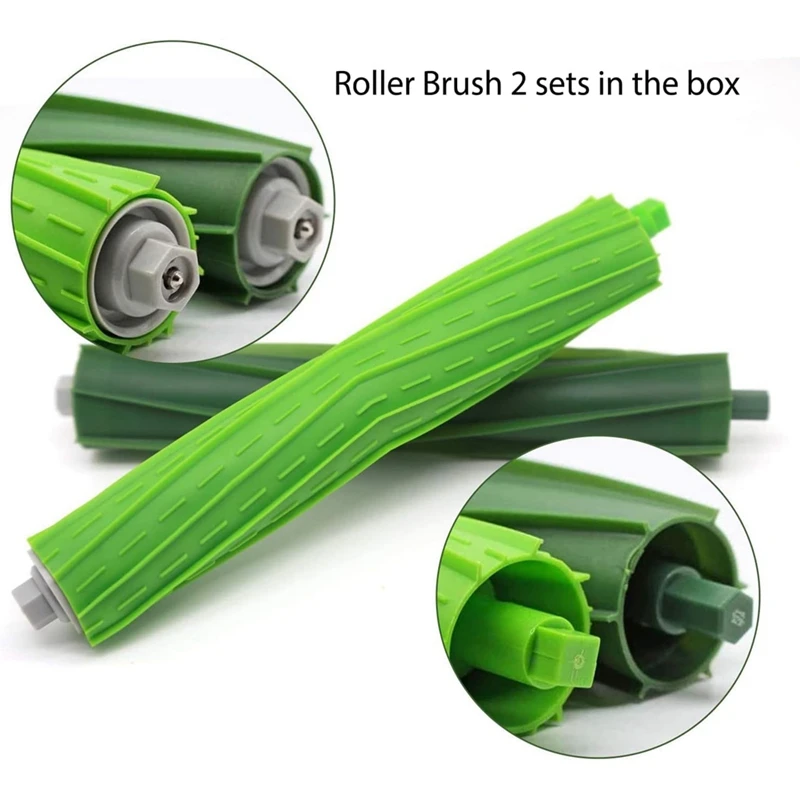 Резиновые щетки для пылесоса Irobot Roomba, щетки с несколькими поверхностями, зеленые аксессуары, совместимы с Irobot Roomba Combo J7 +/Plus, 1 комплект