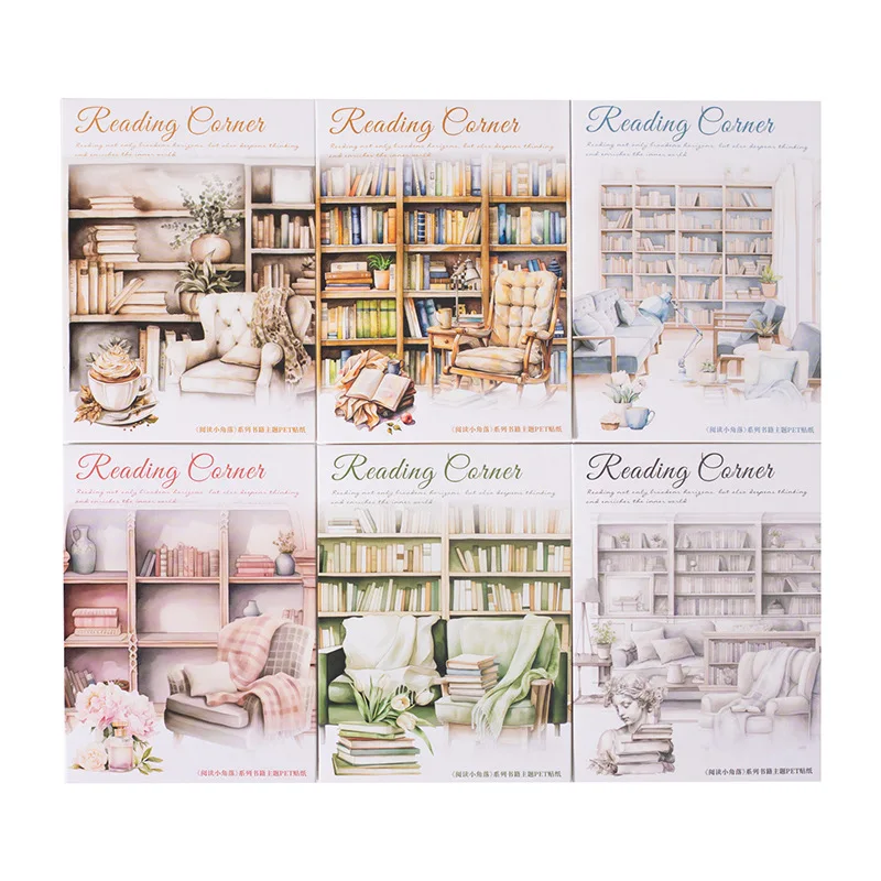 20 pcs Reading book scene theme DIY collage decorative stickers Scrapbooking Material handmade Diary Album Junk Journal Supplies
