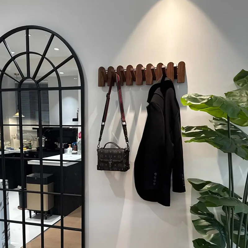 Solid Wood Clothes Hook European Wall Mounted Hat Hooks Vintage Coats Living Room Coat Racks Entrance