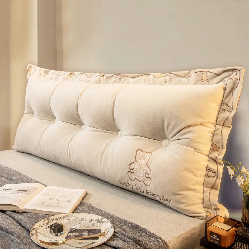 

Removable Washable Large Backrest Cushion Headboard Bed Back Cushion Tatami Anti Crash Lumbar Support Pillow For Bedroom Bed