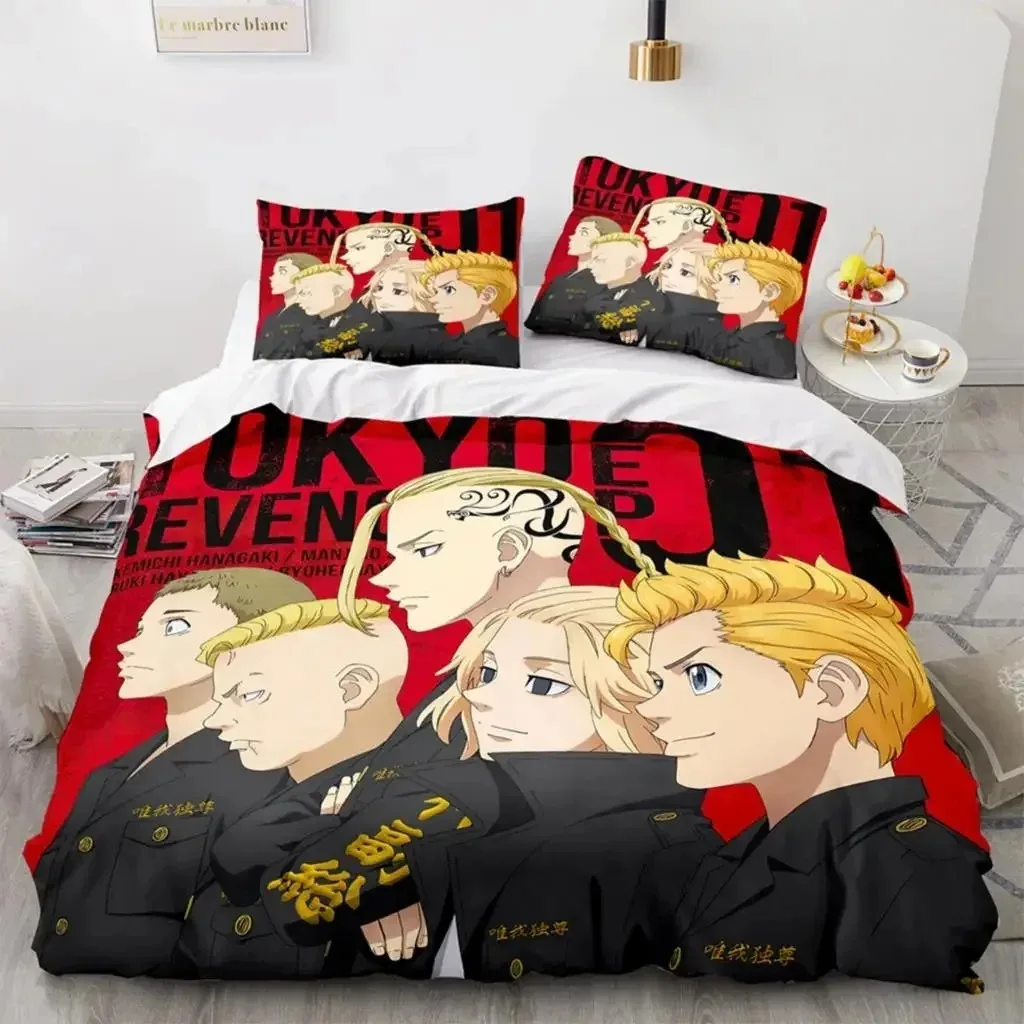 Anime Tokyo Revengers Ryuguuji Ken Sano Manjiro Duvet Cover Cartoon Bedding Sets Bed Set Quilt Comforter Covers Home Textiles