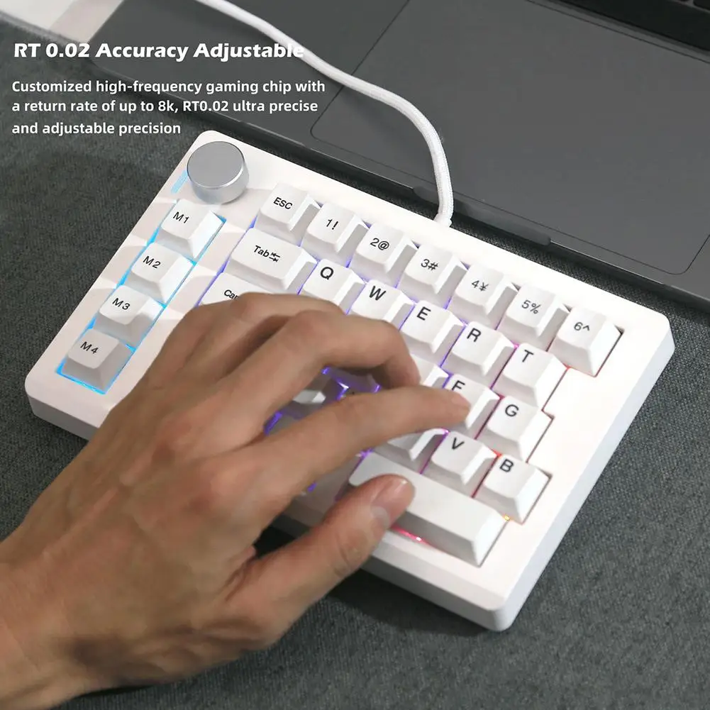 

HE33 Magnetic Gamer Keyboard Wired 33keys Mechanical One-handed Fps Trigger Quick Hot Rgb Swap Gaming Keyboard Keybo S3G7