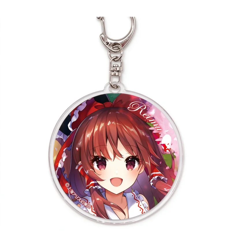 Touhou Project Marisa Reimu Round Acrylic Keychain 6cm Cosplay Badge Bag Charm Itabag Accessory Collection Anime Pendant Gift