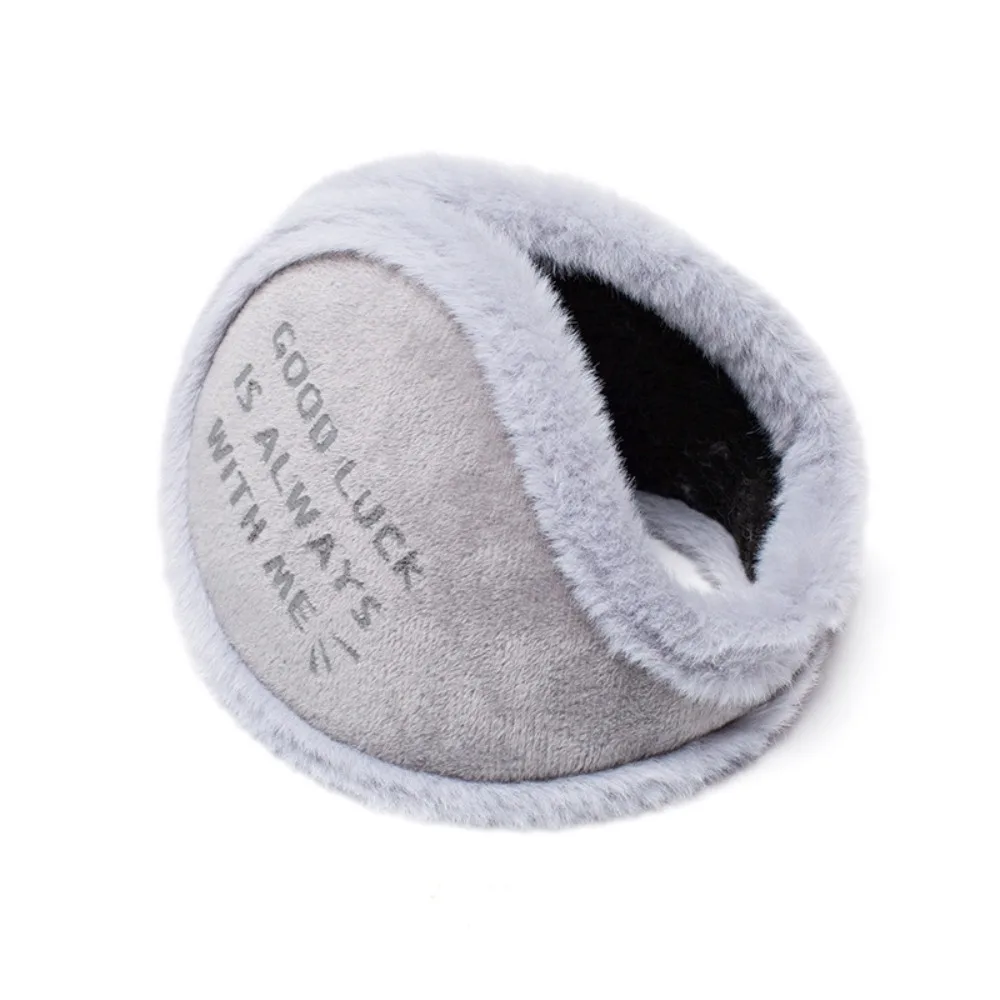 Rear Wear Winter Earmuffs Good Luck Letter Printed Thick Ear Warmers Portable Wind Resistant Windproof Ear Muffs