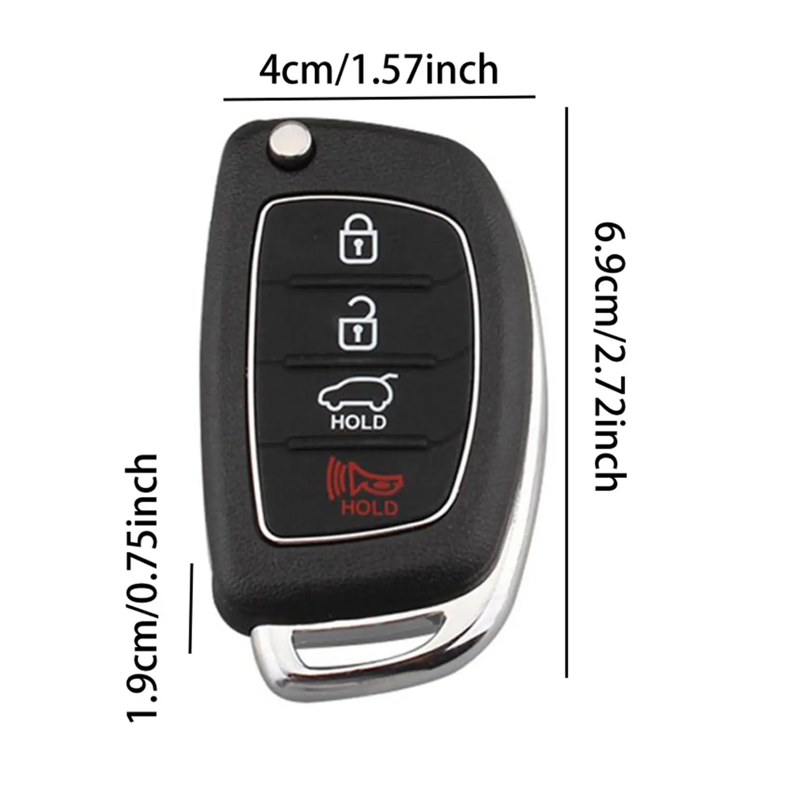 Remote Door Lock Smart Key 4 Button ABS Case Shell for I30 Car Key Fob Access Security