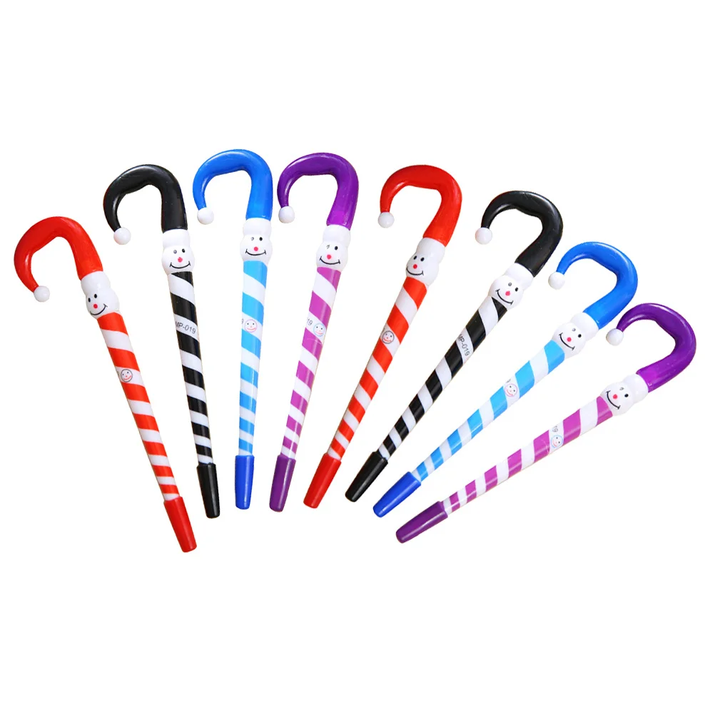 20 قطعة الكرتون ثلج مظلة أقلام حبر جاف عيد الميلاد موضوع الحبر الأزرق 0.5 مللي متر القلم للمدرسة مكتب هدية قلم حبر جاف