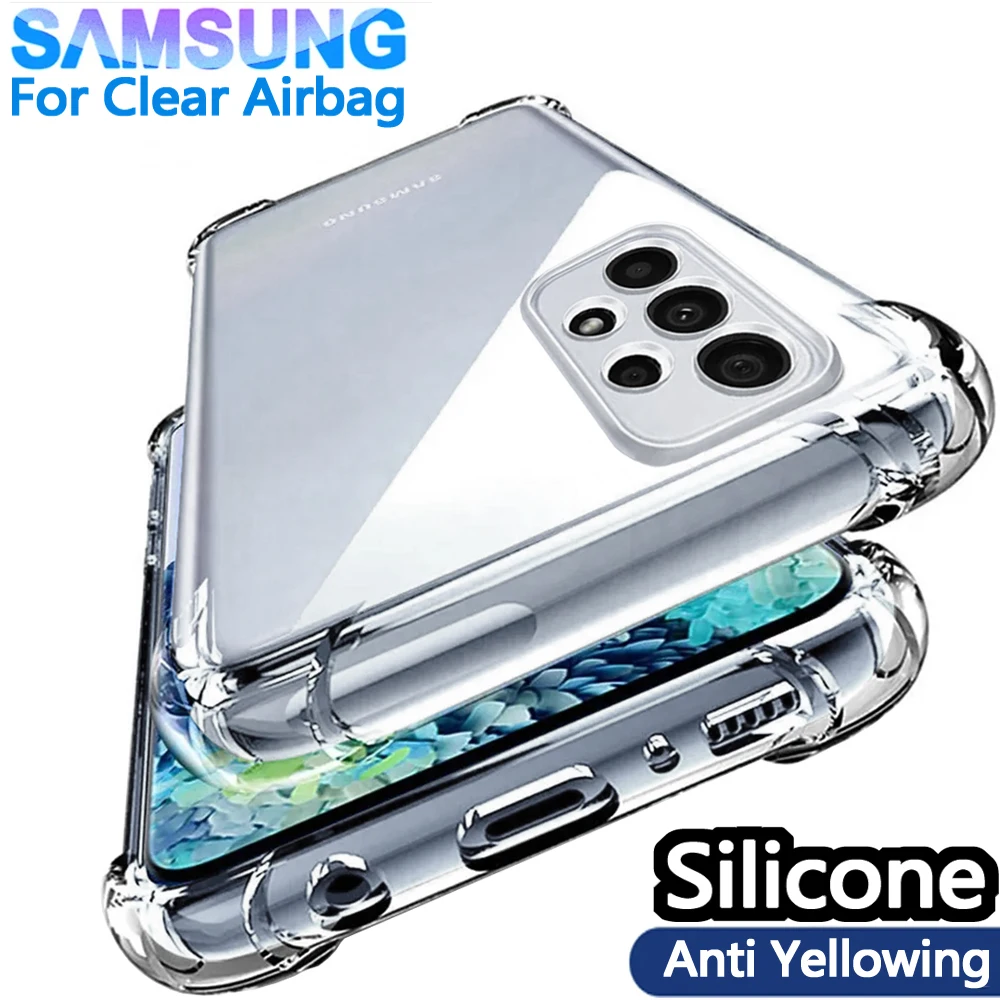 Stoß festes klares Gehäuse case pour handyhülle Samsung Galaxy S21 S20 Fe S22 S23 Ultra S8 S9 S10 Plus Note 20 10 A13 A34 A53 A54 A50 A51 A52 A12 A20 A14 A31 A32 A70 A71 A72 5G A30 M21 M31 M51