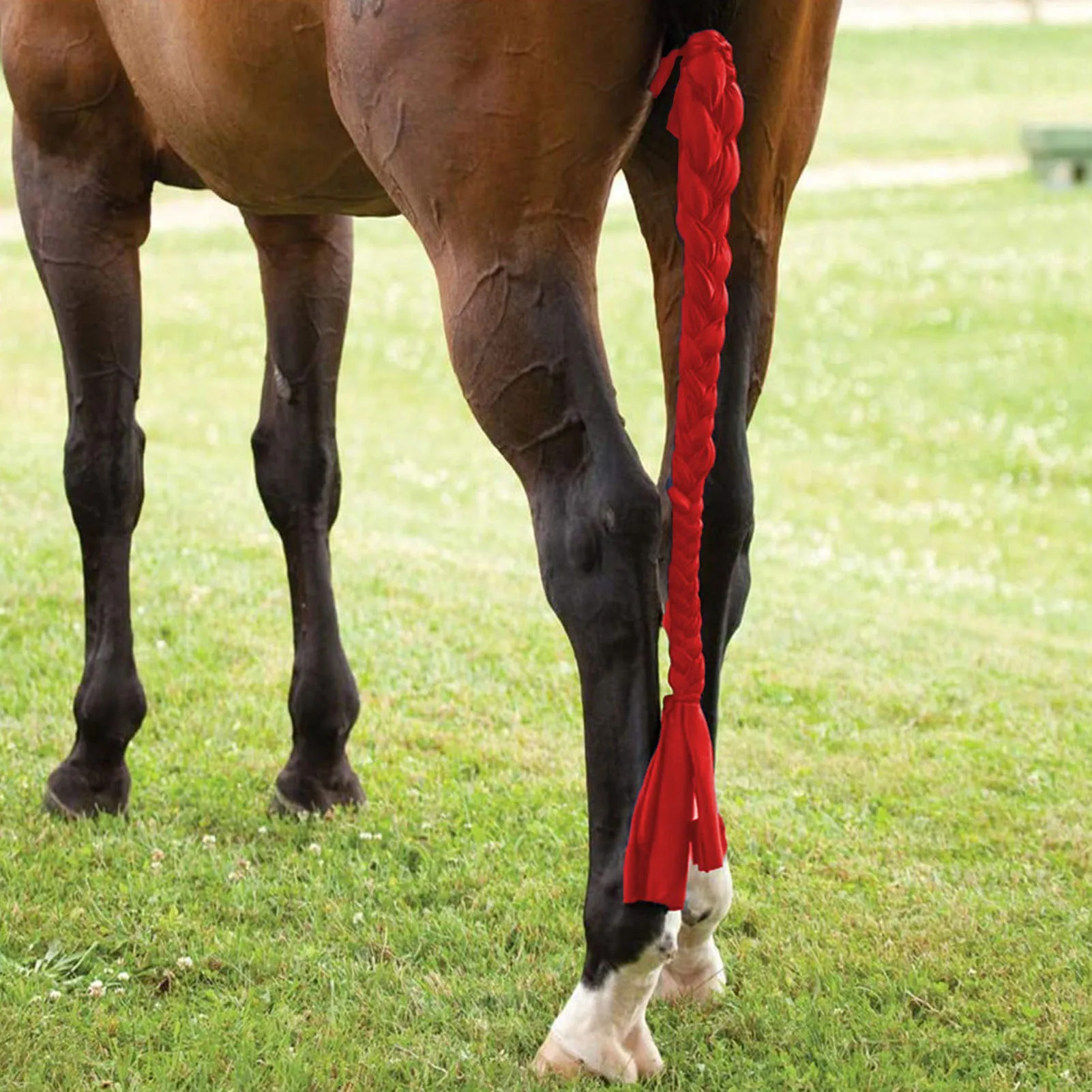 ZK30 Horse Tail Bag Wrap Polyester Keep Tail Skin Clean Easy Braiding Horses 3 Tube Tail Bag for Horse Red