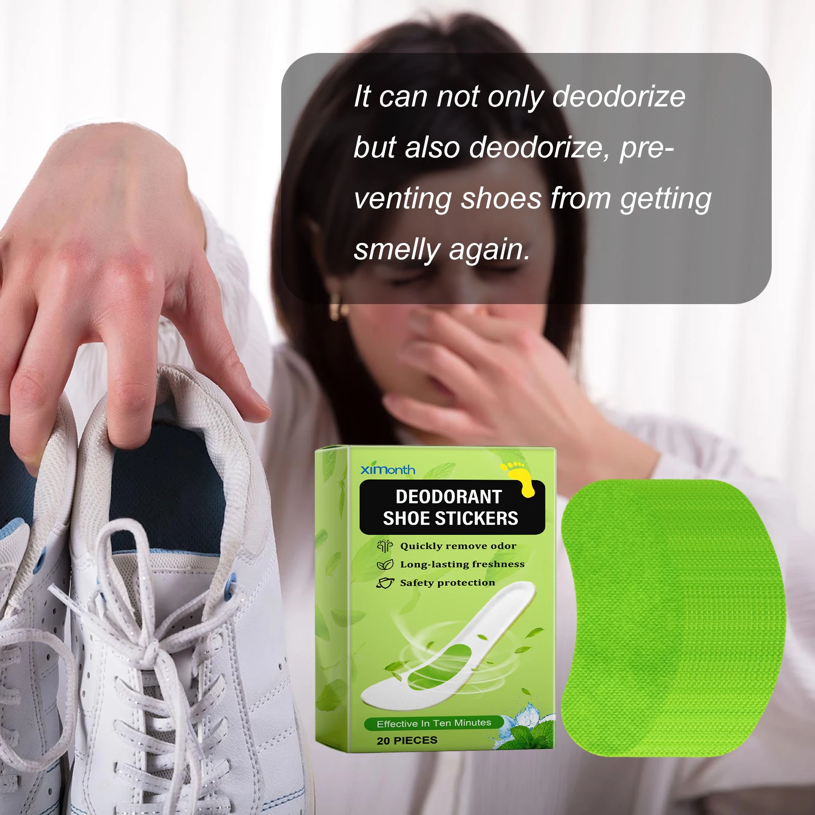 Deodorant Shoe Stickers - Quick Odor Removal, Sweat - Absorbing & Invisible Freshness