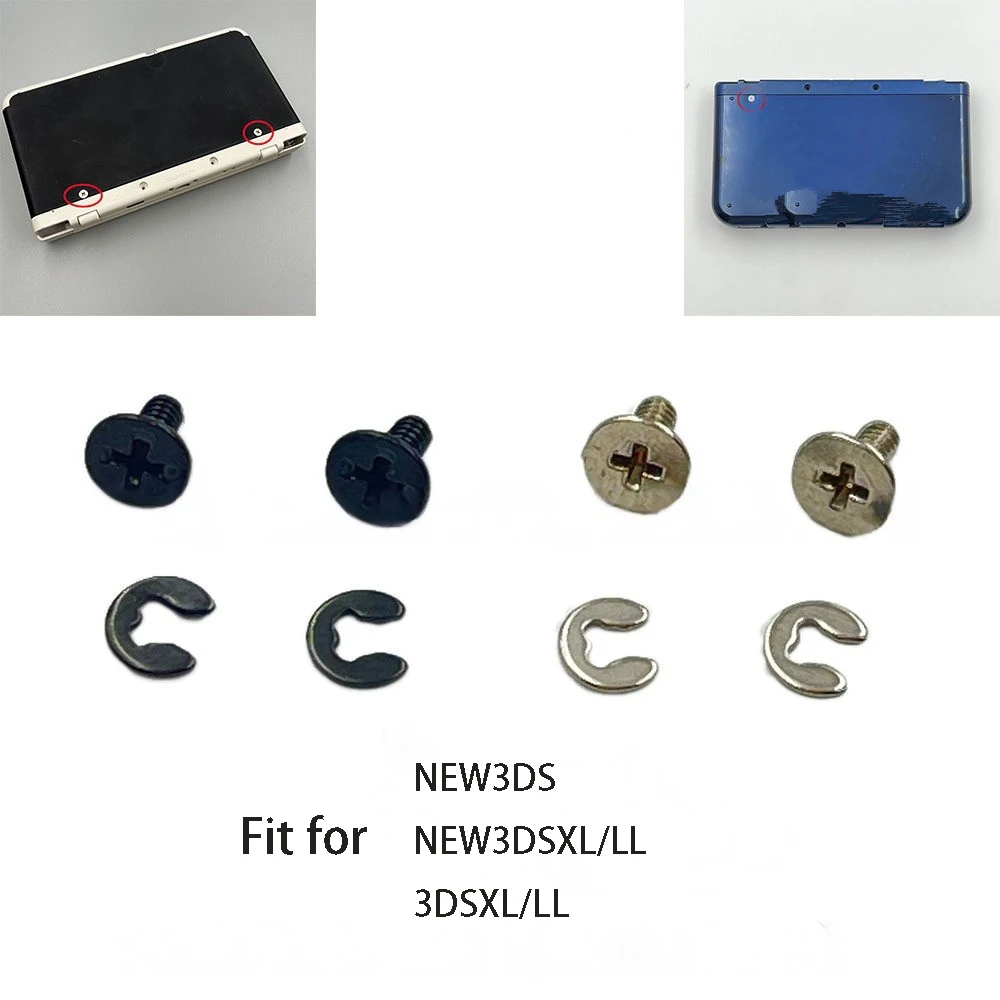 

1-2 Set for 2DS 3DS LL XL New 3DS 3DSLL 3DSXL Battery Back Cover Screw Shell Screws Mount Gasket Shim Repair Secure