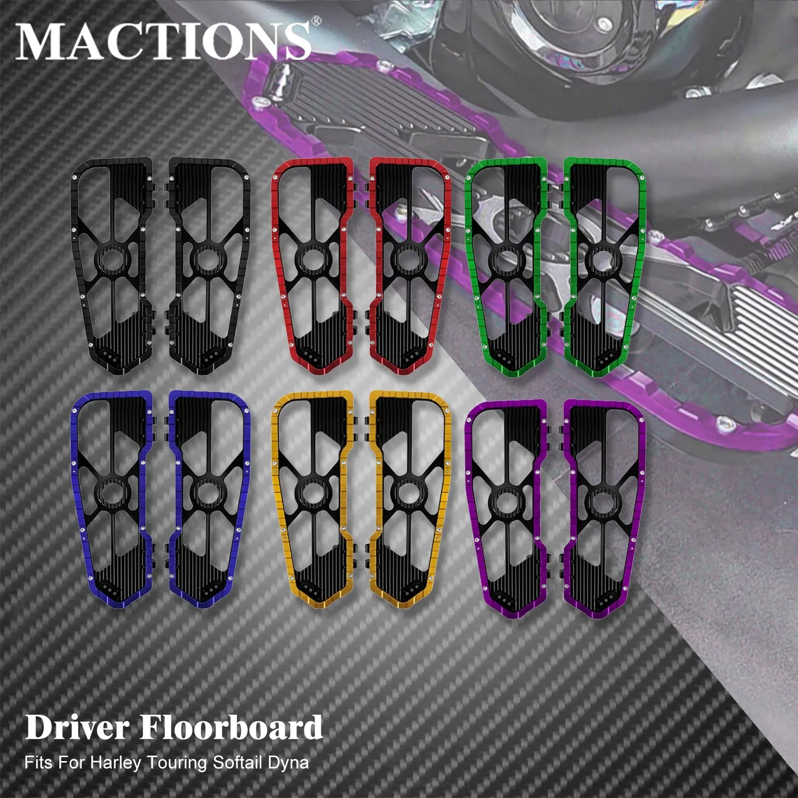 Motorcycle Driver Foot Pegs Pedal Front Footrest Floorboard Footpegs For Harley Road King Street Glide FLHX 86-UP Softail Dyna