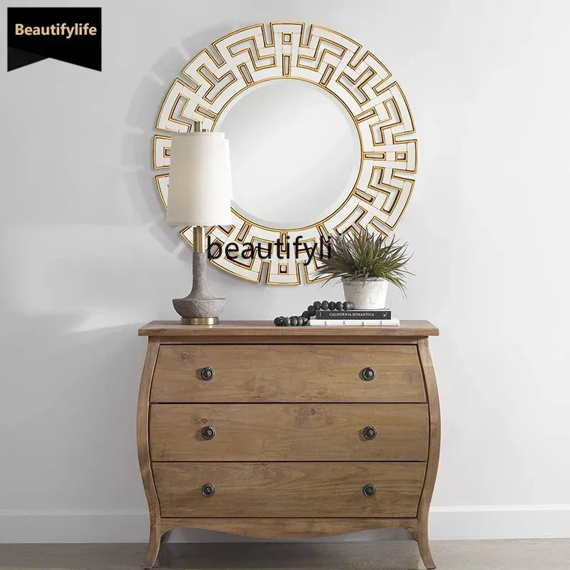 b573   Splicing hidden wardrobe arched hideous text wall magic mirror selfie push-pull decorative mirror
