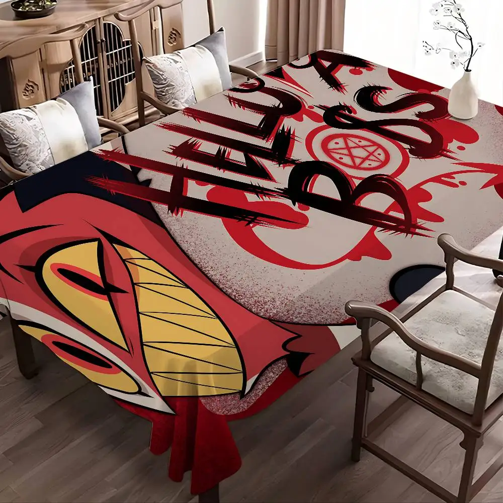 Anime H-Helluva Boss Waterproof and Oil-proof Tablecloth Bedside Table Dustproof Decorative Cloth Living Coffee Tablecloth