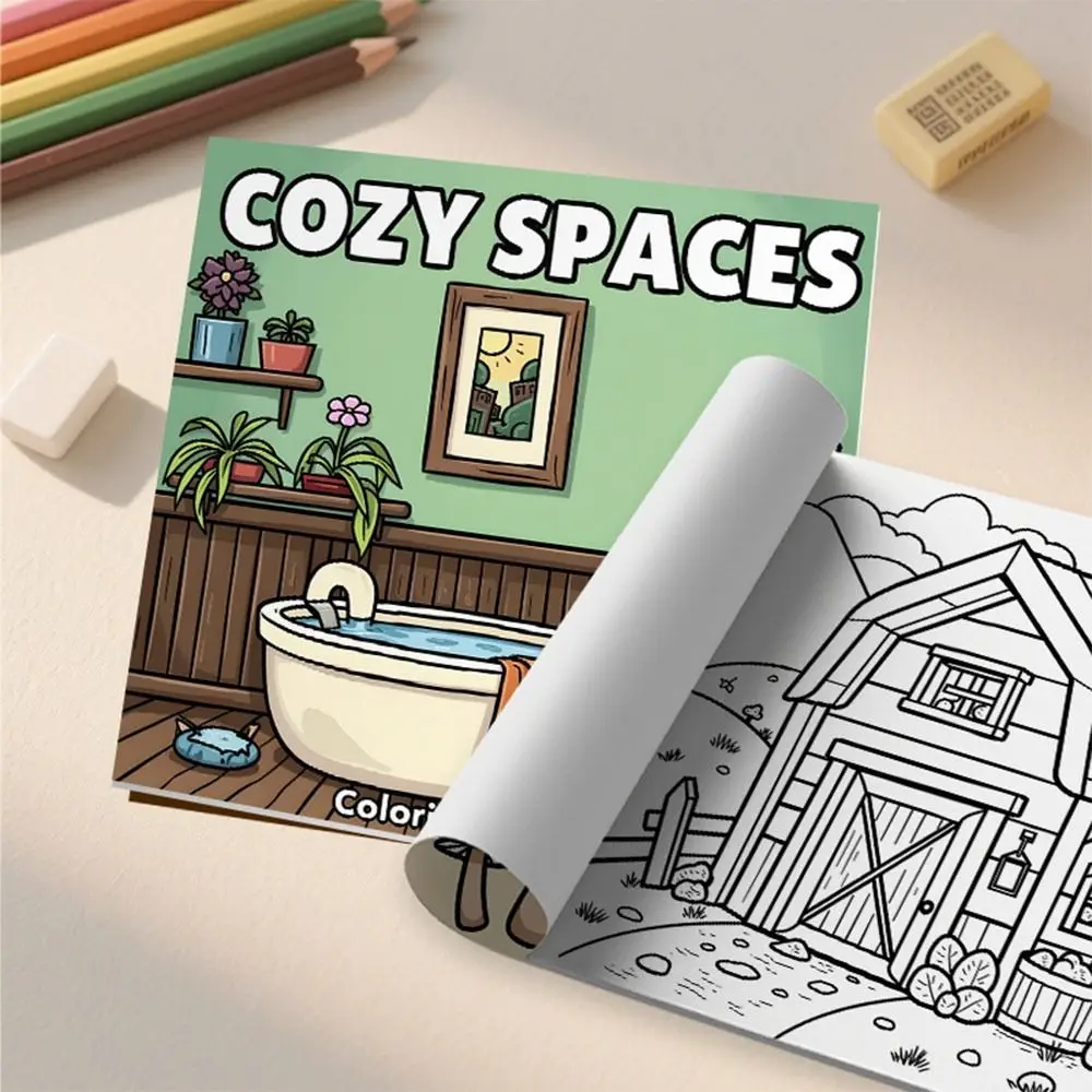 Funny Cartoon Coloring Book Educational Painting Gift Paperback Stress Relief Doodles Book for Adults And Teens