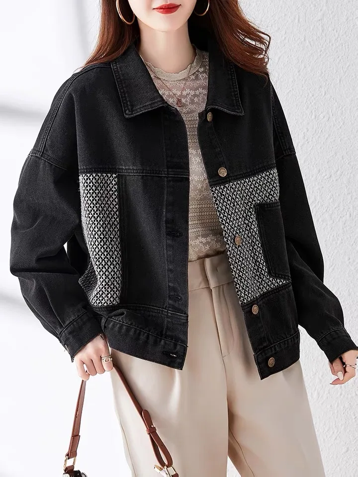 Faionable ort Denim Jaet femmes marque étiquette retirée rue Sle haut boutonné décontracté printemps vêtements d'extérieur