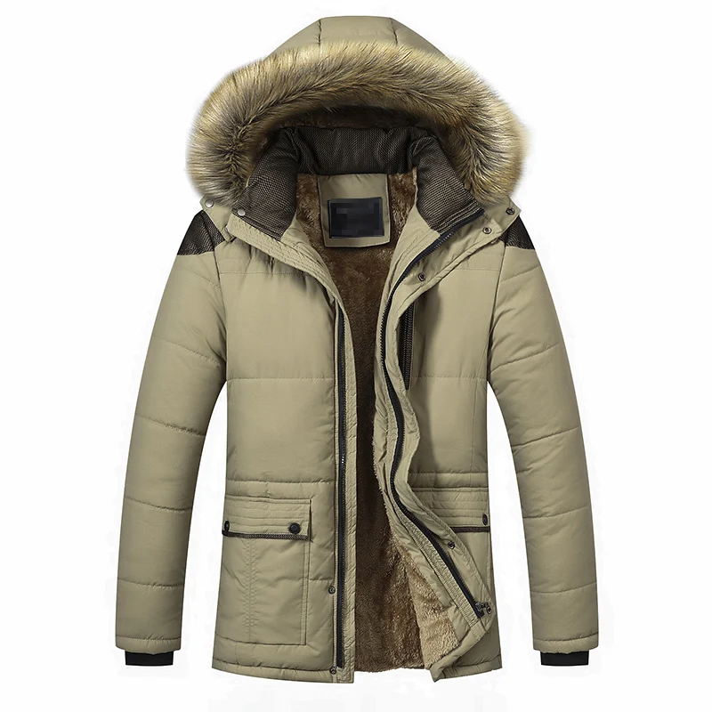 

Men's Heated Warm Parkas Men's Casual Jacket Fashion New Brand Jackets Thick Winter Parkas Male Fur Trench Overcoat Coats