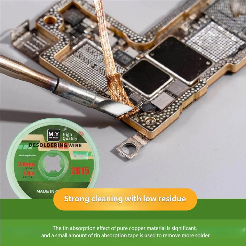 YCS YANG M.Y Pure Copper Tin-absorbing Wire for Quick Cleaning of Solder Joints and Pads On Mobile Phone Motherboard BGA PCB