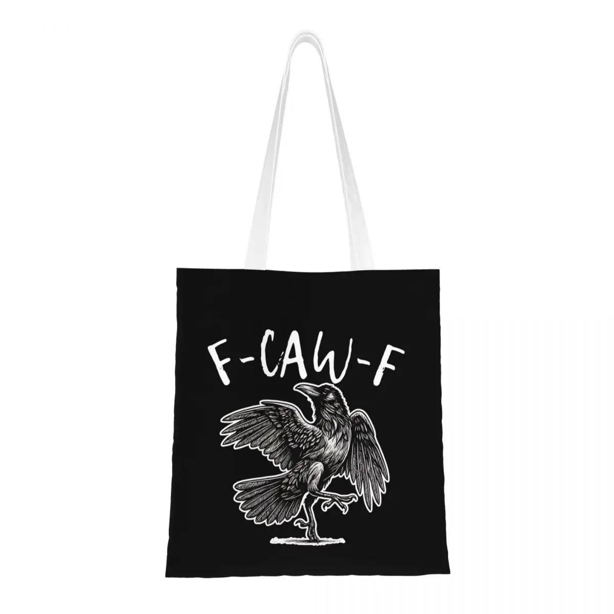 

F-Caw-F Bird Canvas Tote Bag Aesthetic Unique Design Casual Bag for Women Men