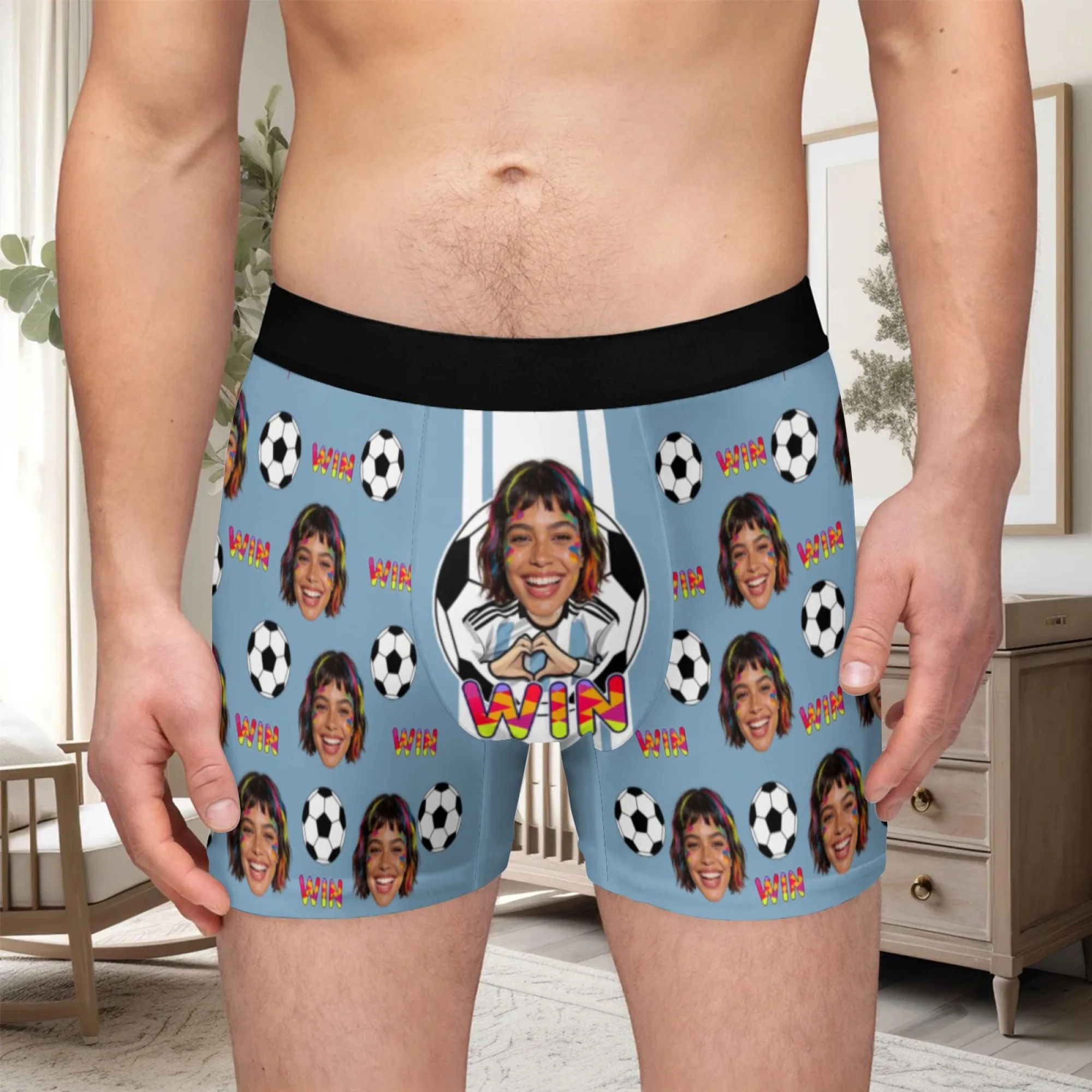Luck Personalized facial photo customization flat underwear customization men's Valentine's Day gift for husband gift for father