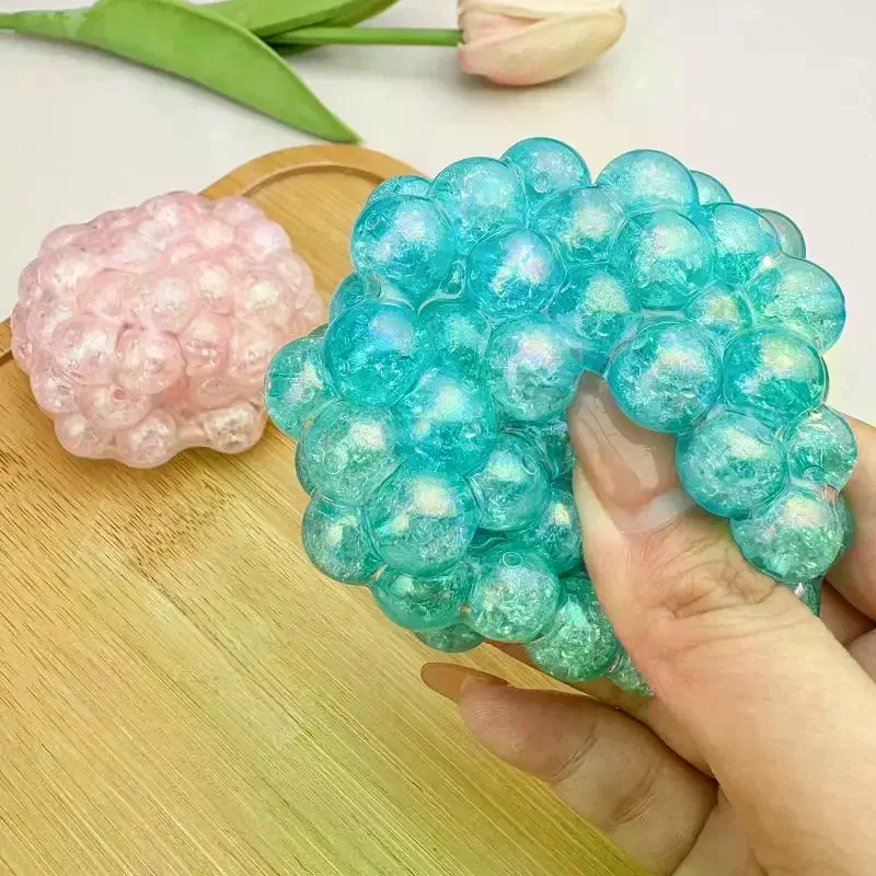 Shapeable Pearl Burst Beads Stress Ball Noisy Desktop Soothing Squeezing Crunchy Gifts For Children And Adults