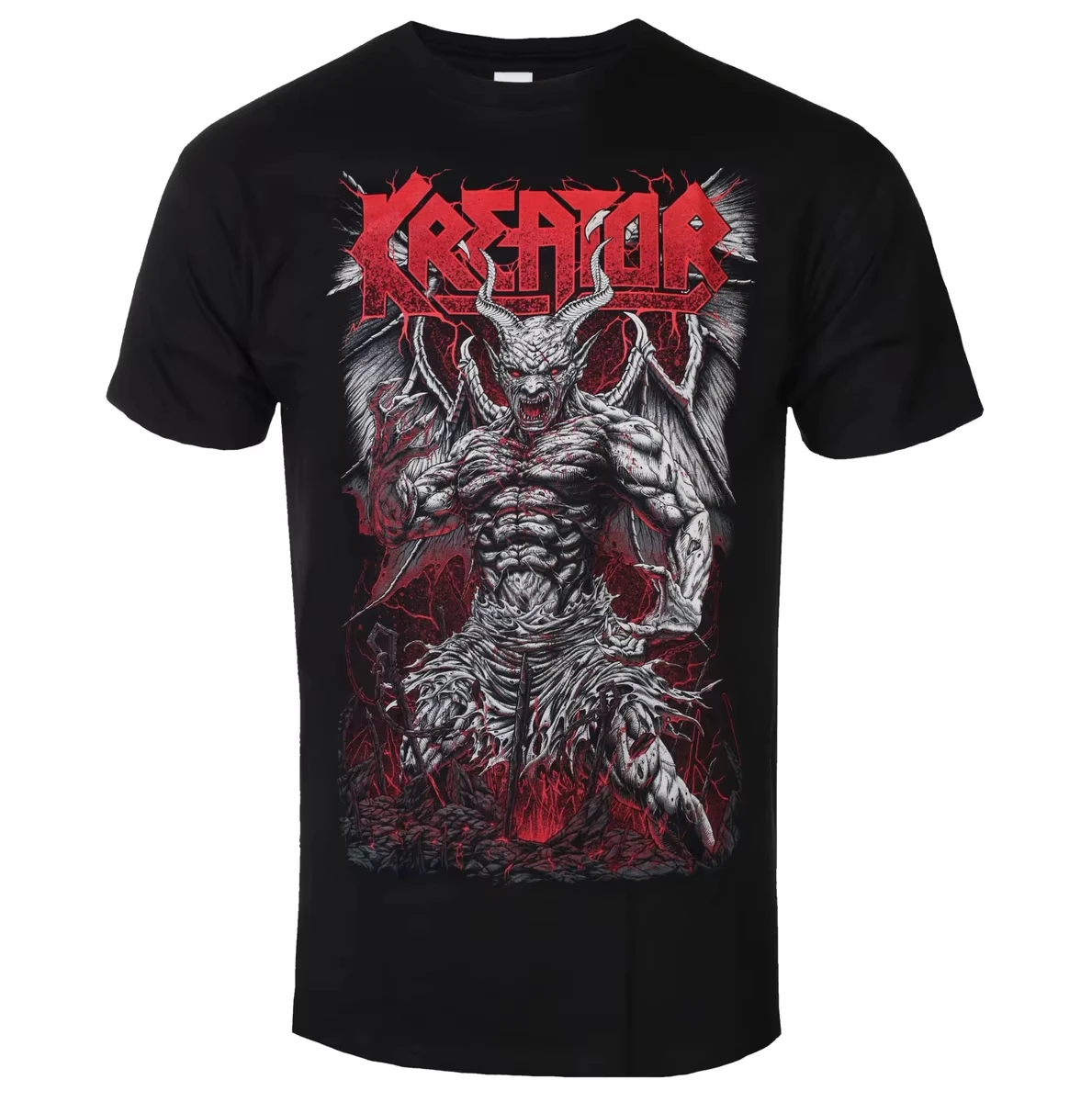 New Kreator Demon Battlefield Printed T-shirt Thrash Metal Band Style Daily Cotton T-shirt  Suitable for Both Men and Women