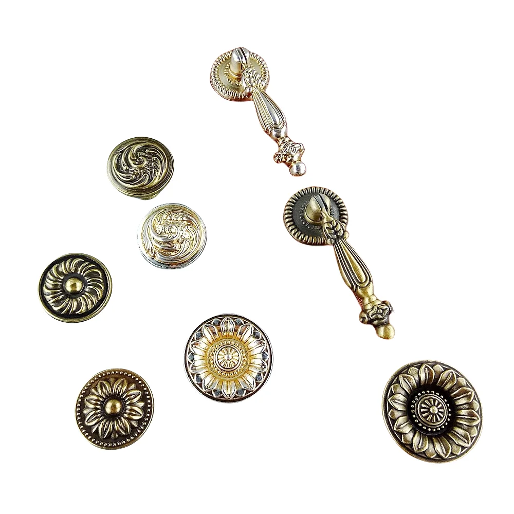 Antique Silver Knobs For Furniture Hardware Handle Kitchen Cabinets Door Drawer Vintage Handle Wardrobe Cupboard Dresser Pulls