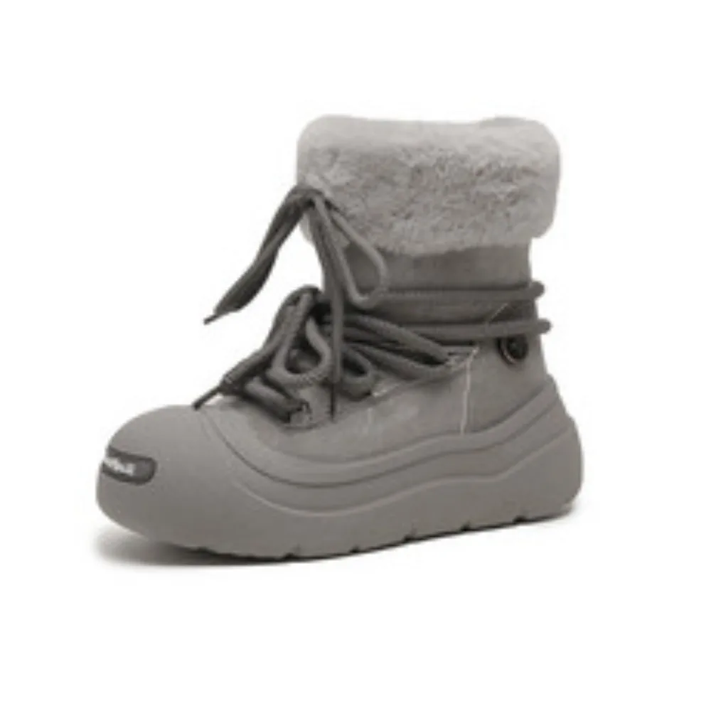 

Белые зимние сапоги, женские зимние милые короткие хлопковые сапоги, утепленная теплая хлопковая обувь на толстой подошве с меховой подкладкой, резиновая обувь с круглым носком