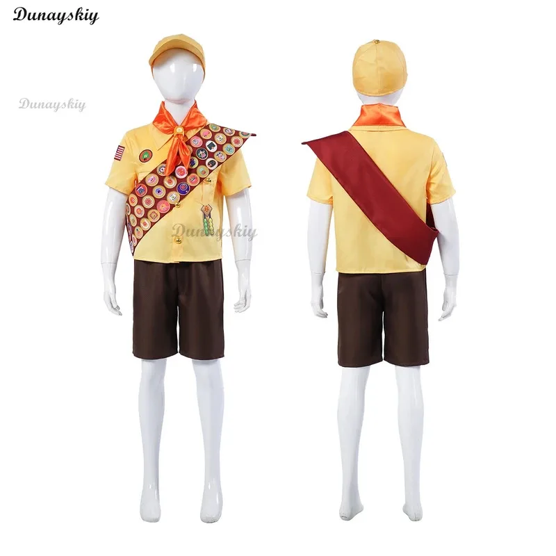 DY20Russell القبعات تأثيري أنيمي فيلم حتى البرية اكسبلورر زي الأطفال الكبار الأسرة موحدة ملحق لعب الأدوار بدلة الحفلات