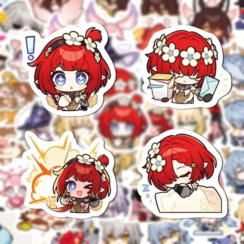 

100/200 шт. Honkai: Star Rail наклейка Киана Каслана 7 марта мультфильм Q милый Diy мультфильм чехол для мобильного телефона наклейка на багаж подарки