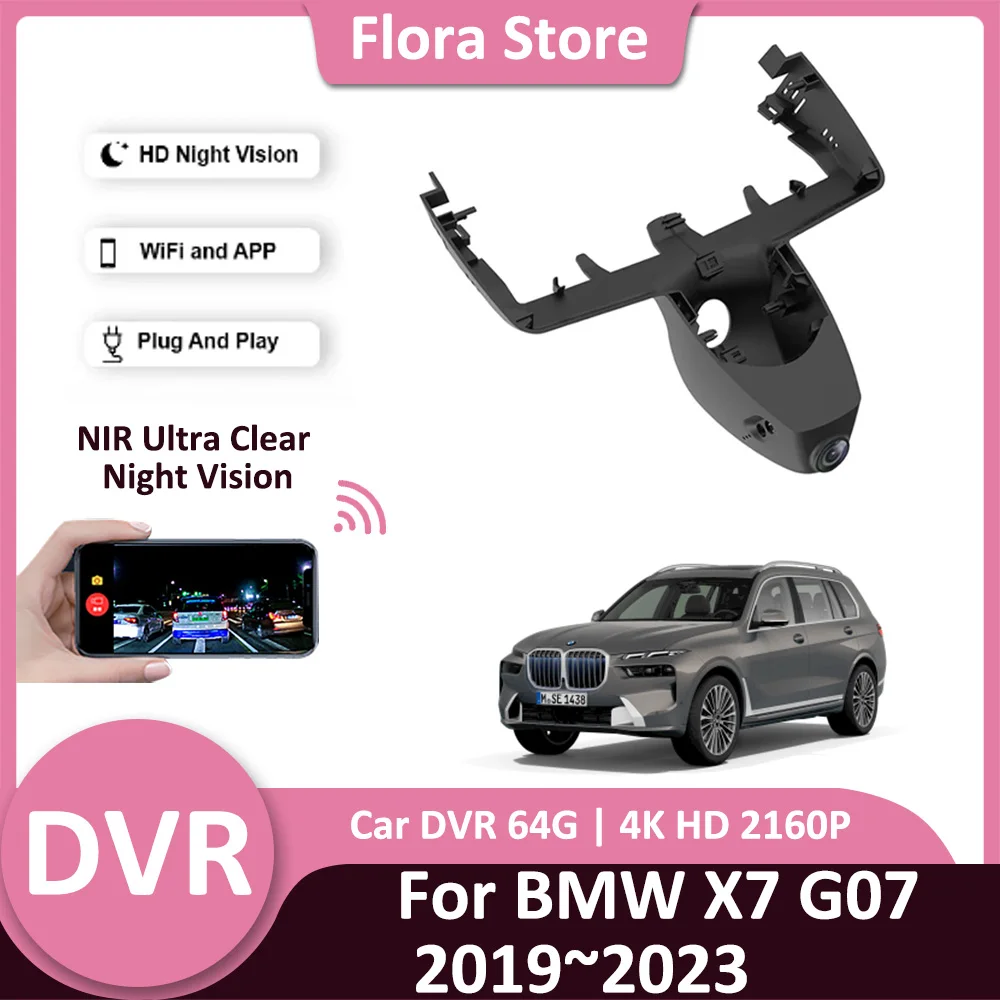 

Car Video DVR for BMW X7 G07 M Sport xDrive40i 2019~2023 HD Dash Cam 4K Rear View Camera Driving Record Night Vision Accessories