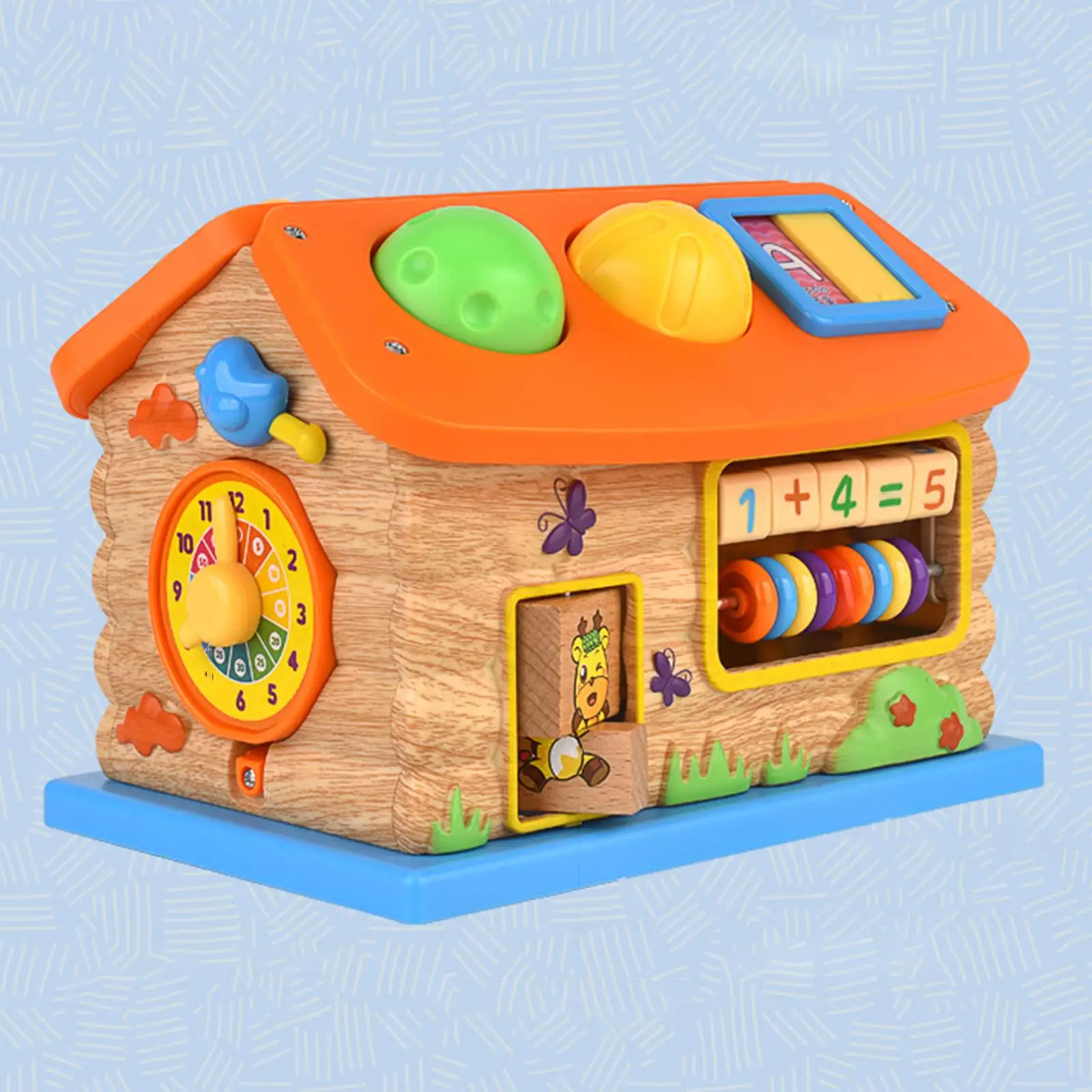 Wooden Montessori Educational Learning Multifunctional Building Assembly Knock Disassembly House for Age 1 to 4 Year Old