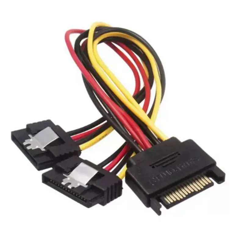 High-Quality Power Cord 20cm 15Pin SATA Male to 2 Female With Shrapnel Computer Case Power Hard Disk One-to-two Splitter