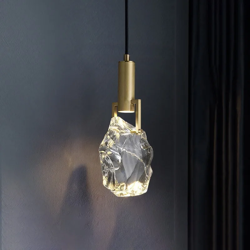 

Modern Creative Pendant Lamp Crystal Stone Luxury Led Bedside Dinging Hanging Lights Nordic Home Decor Suspension Loft Lighting