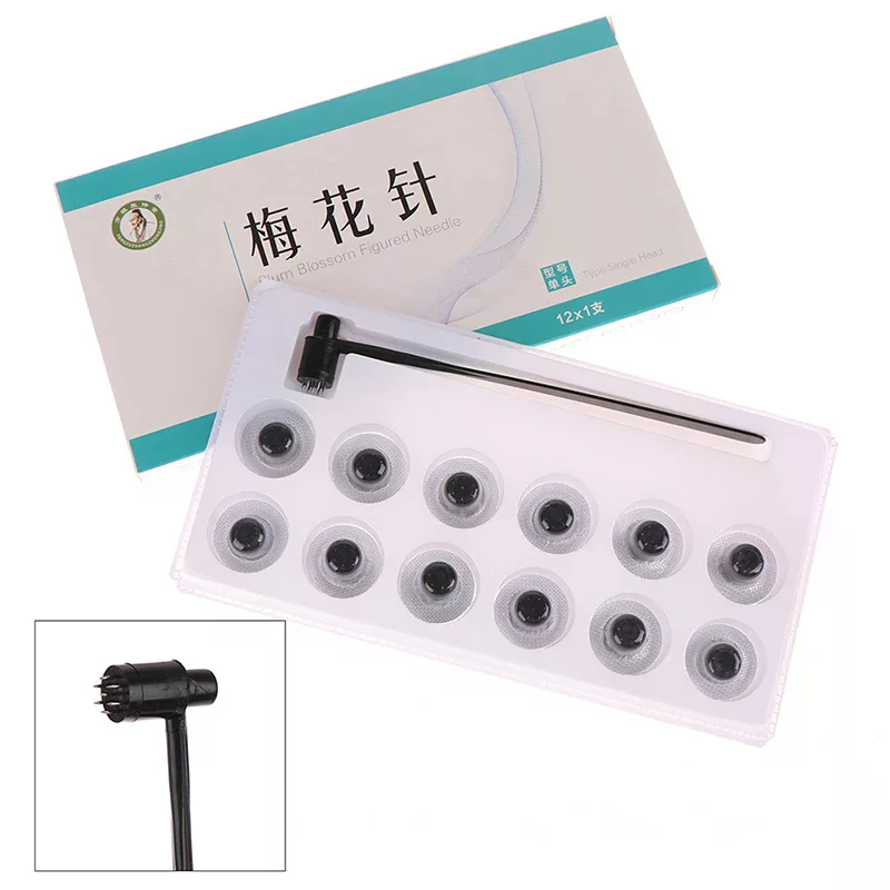 Blossom Needle Skin Needle Seven Star Needle Blood Needle Cupping Acupuncture Treatment With 12 Replacable Head Skin Needle Plum