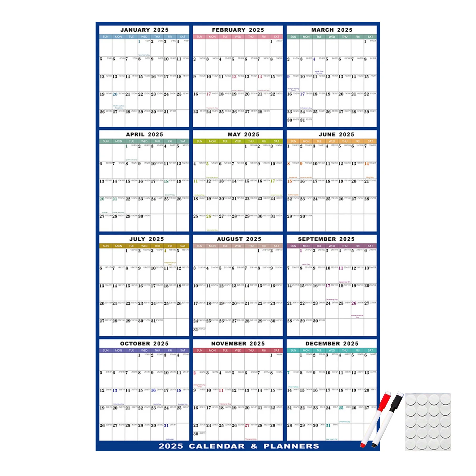 

2025 Dry Erase Calendar, Erasable 2025 Calendar Planner for Wall for Planning Schedules for Bedroom