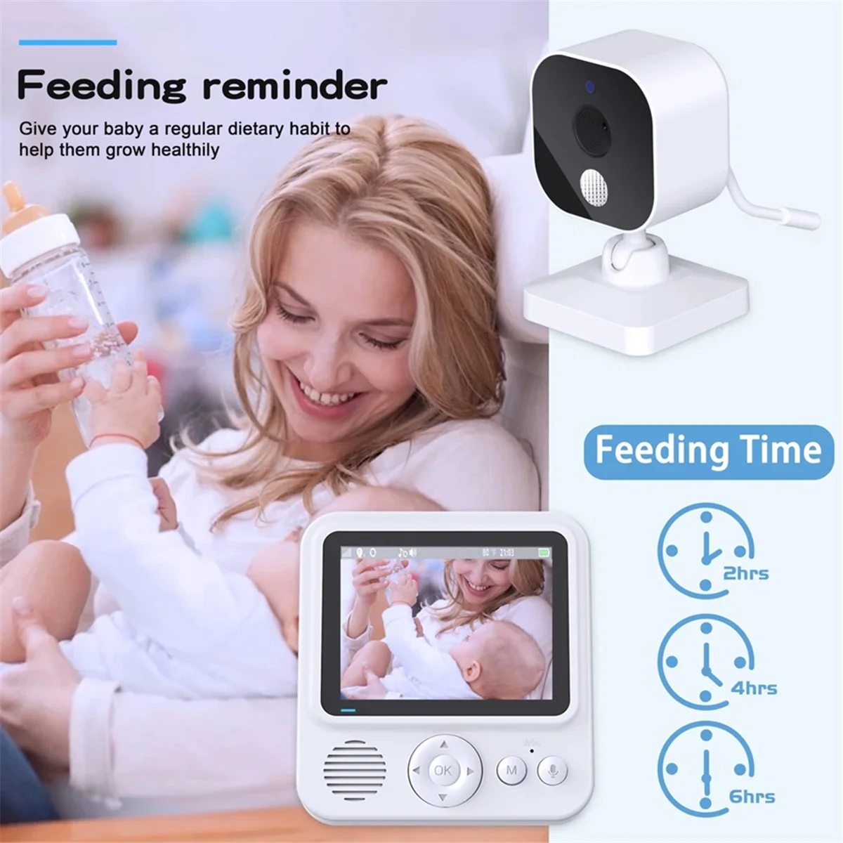 A93P 2.8inch LCD Video Baby Monitor 2.4G Wireless Security Baby Camera 2-Way Talk Night Vision Temperature Baby Cry Alarm