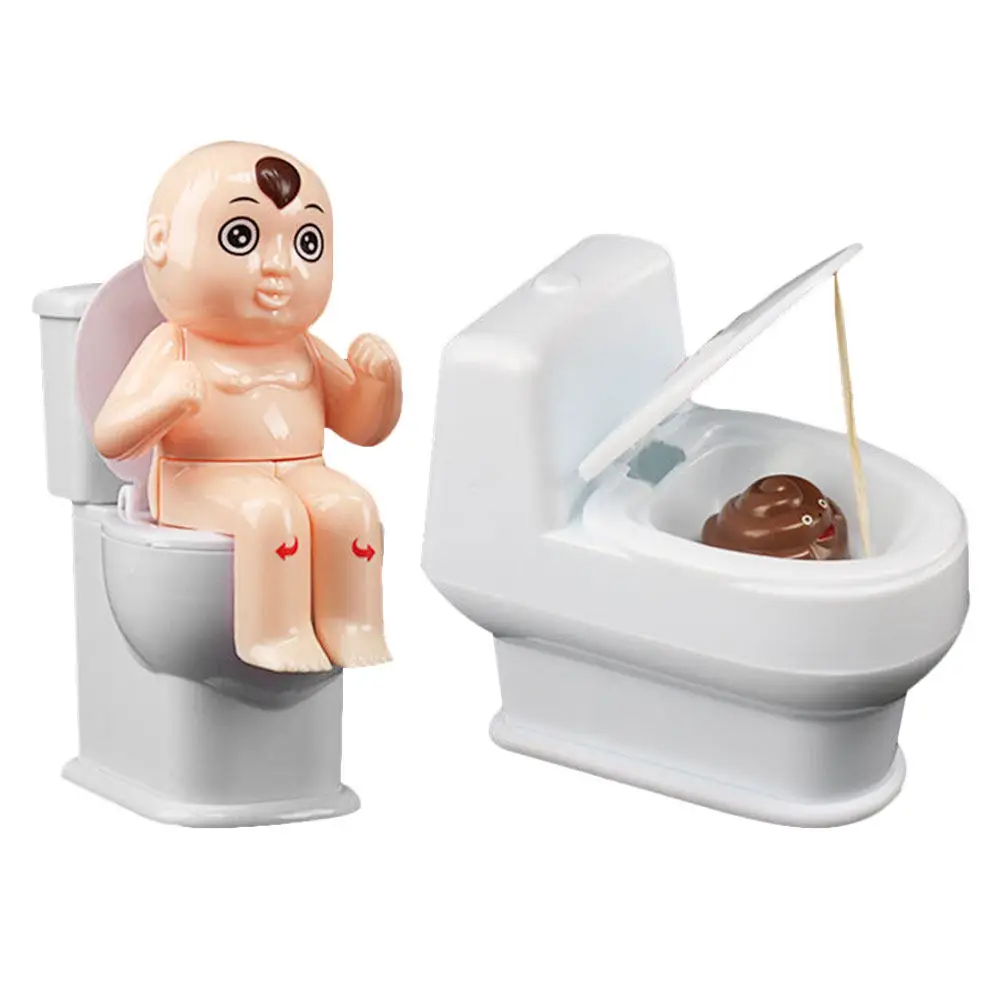 2 Pcs Bath Toy Shower Plastic Toilet Game Funny Prank Props Joke Toys Trick Kid Water Squirting Fake Poop