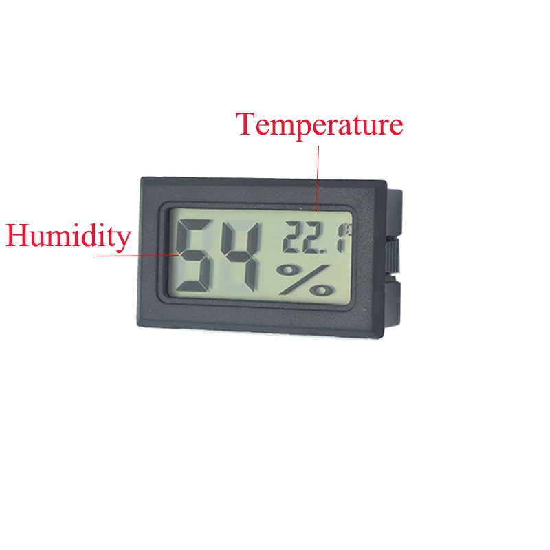 Pengukur Sensor Hygrometer Termometer Kelembaban Digital Mini Layar Monitor Akuarium Kulkas Suhu LCD Dalam Ruangan