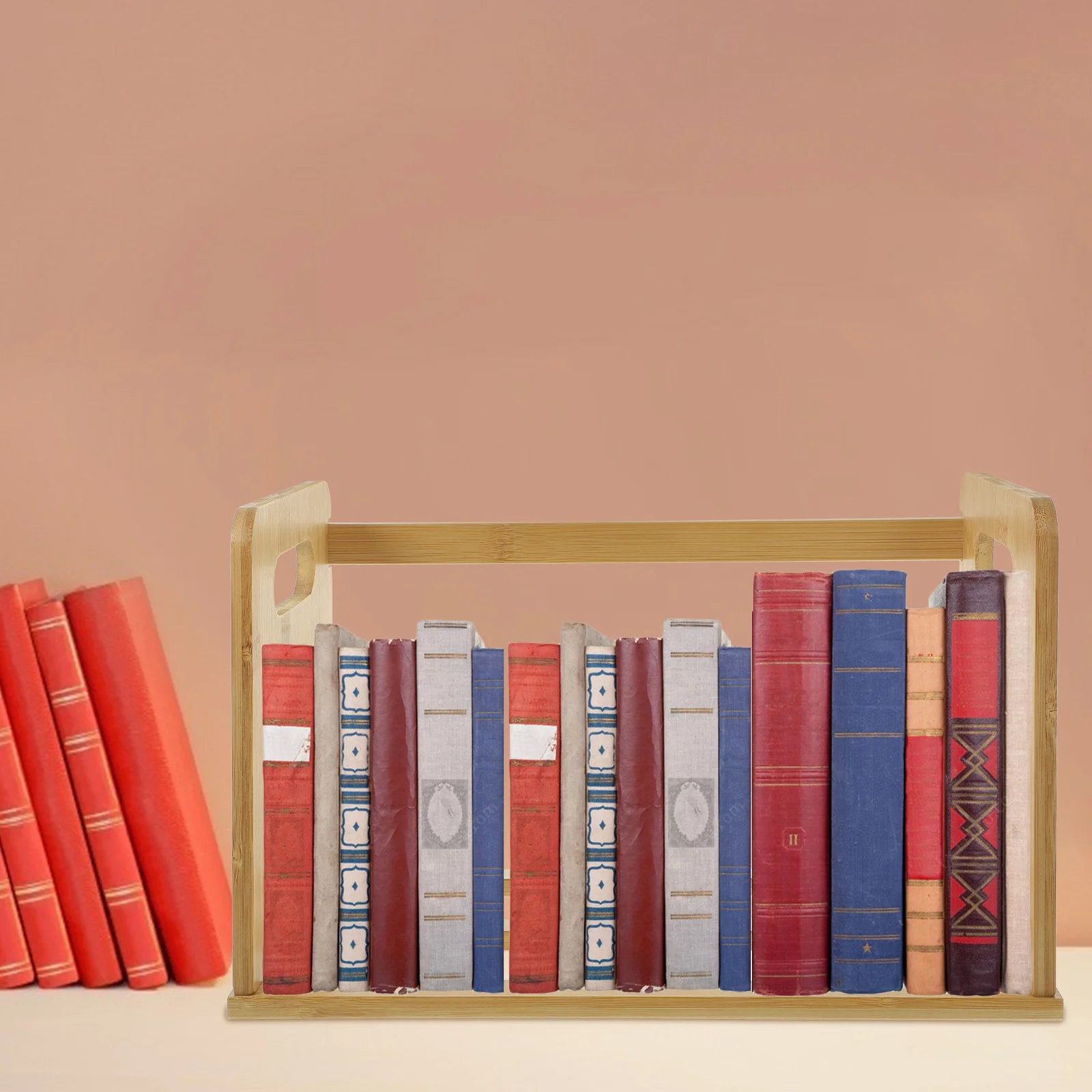 

Wooden Desk Bookshelf for Vinyl Record Storage Book Holder Small Size Strong Load bearing Capacity Space saving Solution Premium