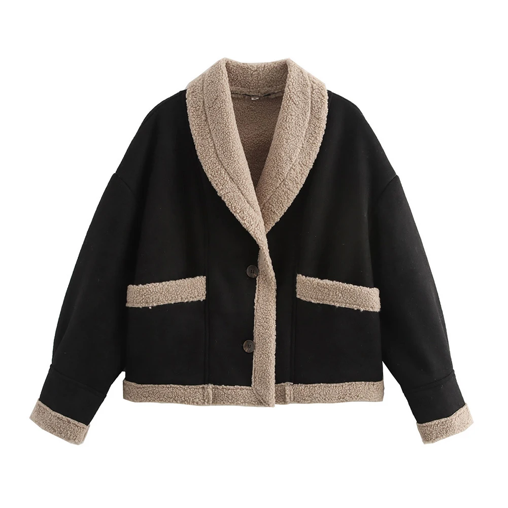 Long Sleeve Winter Fleece Cardigan for Women Plush Warm Outerwear Coat Street Style Jacket for Outdoor Activities