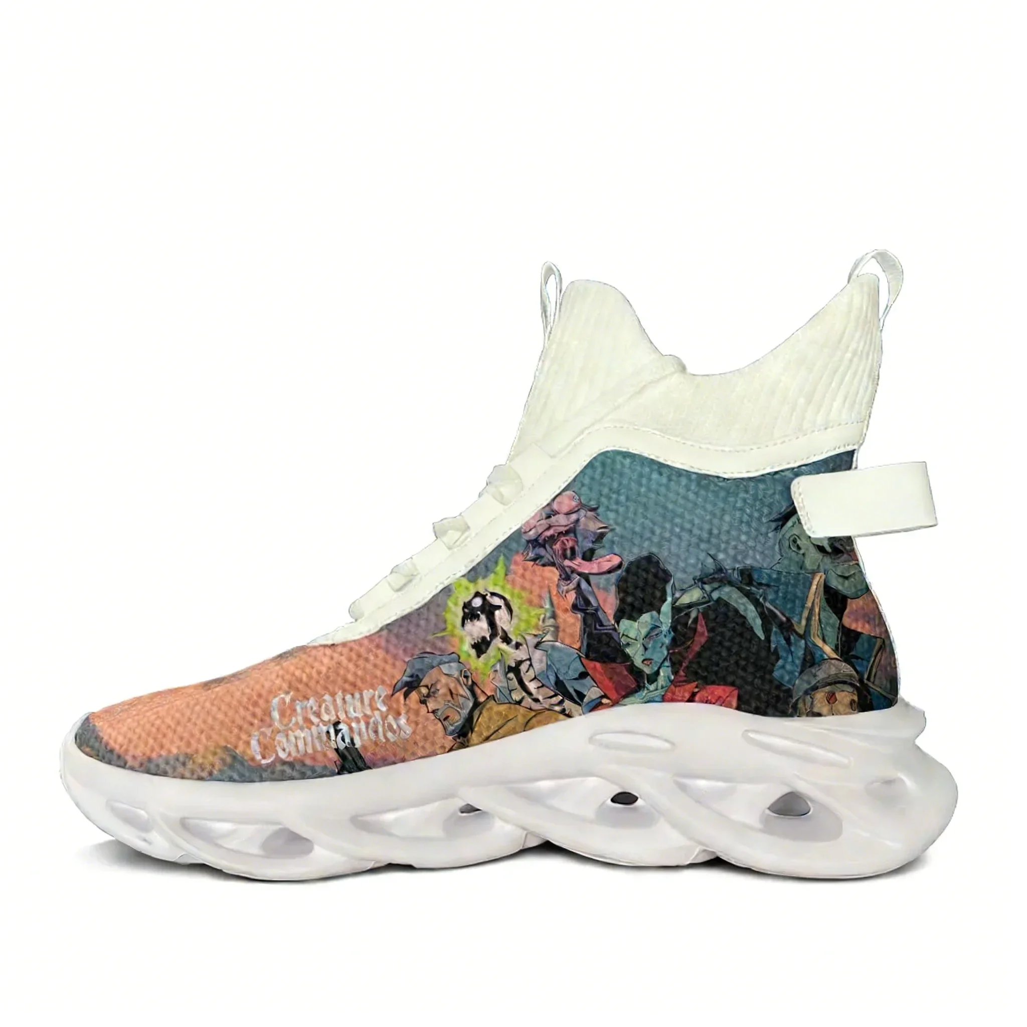 

Кроссовки Creature Commandos High Top Flats для мужчин, женщин и подростков, модная повседневная обувь высокого качества, обувь на заказ