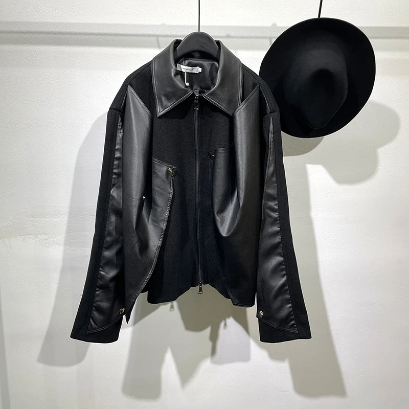 

Owen Seak Men Jacket Coat Gothic Style Women's Clothing Autumn Spring Japan Patchwork Suit High Street Oversized Black Outwear