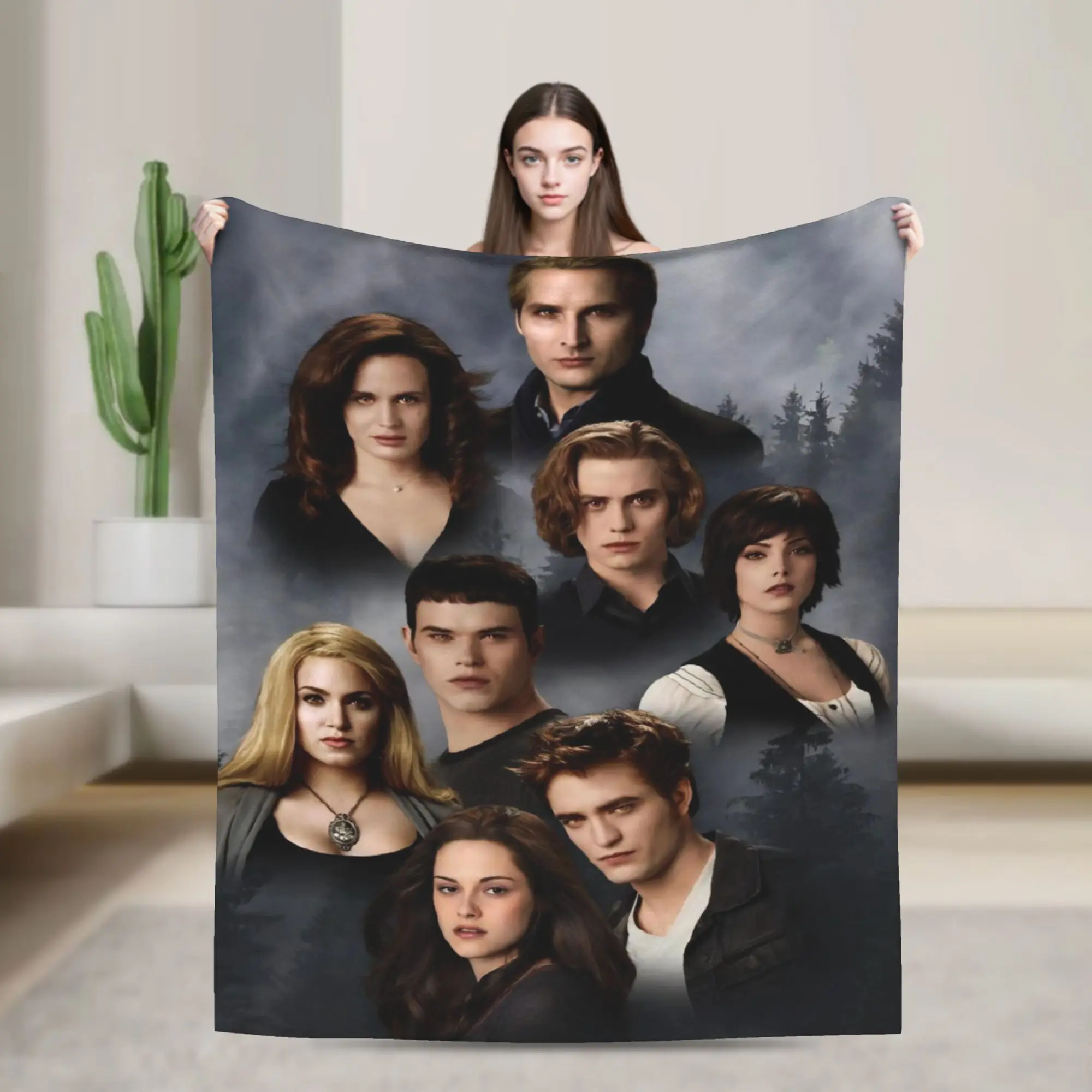 The Twilight Saga Movie Blankets Fleece Summer Air Conditioning Edward Bella Jacob Throw Blankets for Bedding Office Quilt