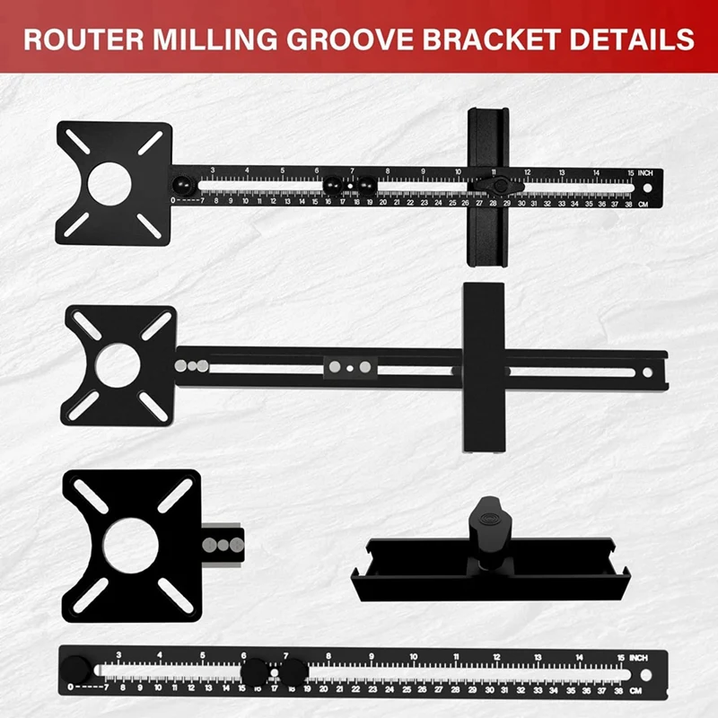 AB47-Router Milling Groove Bracket,Cabinet Hardware Jig Router Guide Router Circle Cutting Jig Adjustable Router Jig