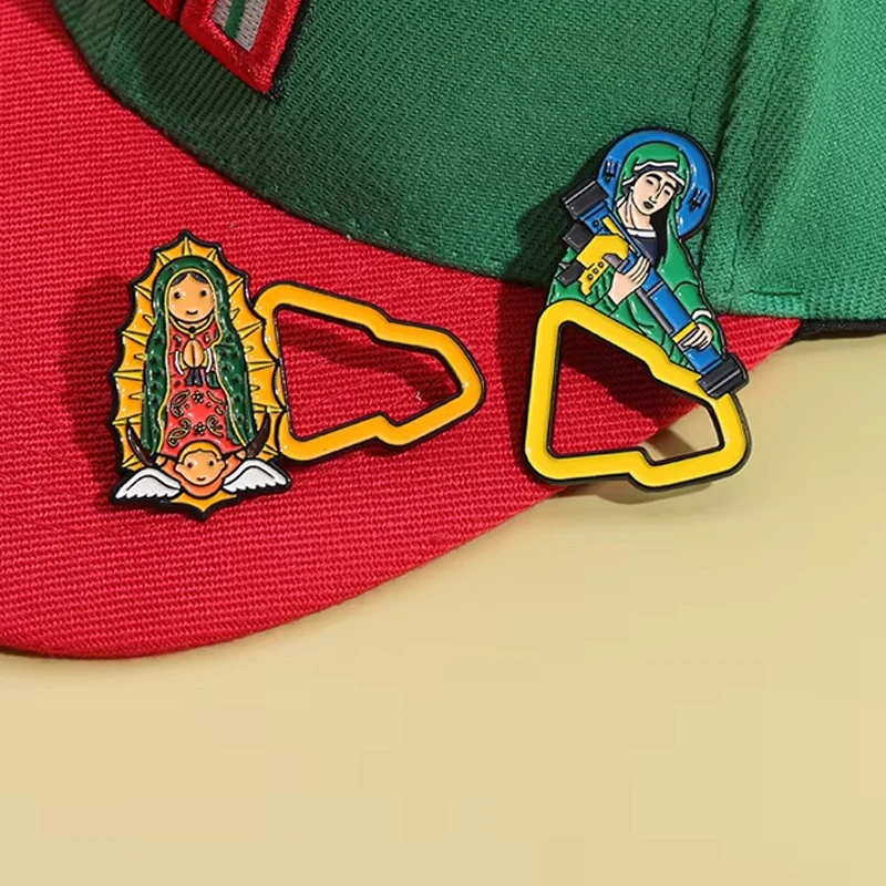 Creative Lady of Guadalupe Saint Enamel Pins Baseball Caps Brooches Backpack Lapel Badge Accessories Gift for Friends Wholesale