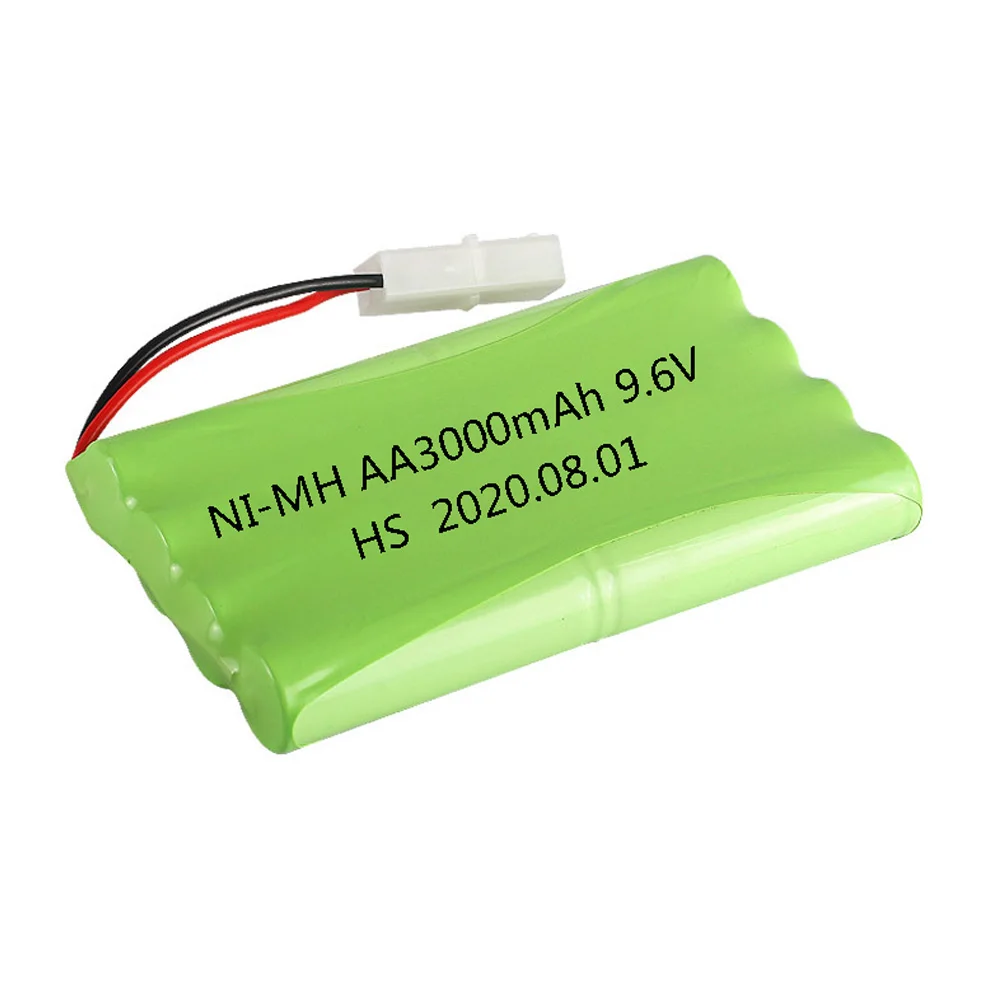 9.6V 3000mAh Ni-MH Rechargeable Battery H model and Charger Set For Rc toys Car Boat Tank Robot Gun AA NiMH 9.6v 2400mAh Battery