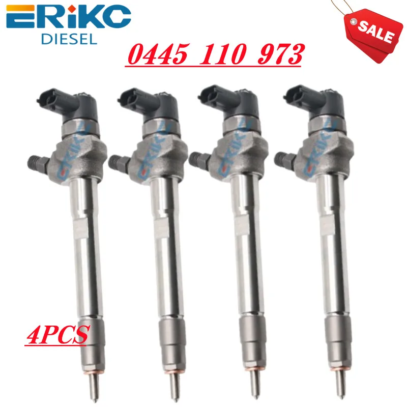 

4PCS 0445110973 Diesel Fuel Injector 0 445 110 973 Common Rail Injector Auto Injection Assy 0445 110 973 for Untuk Mesin Mobil