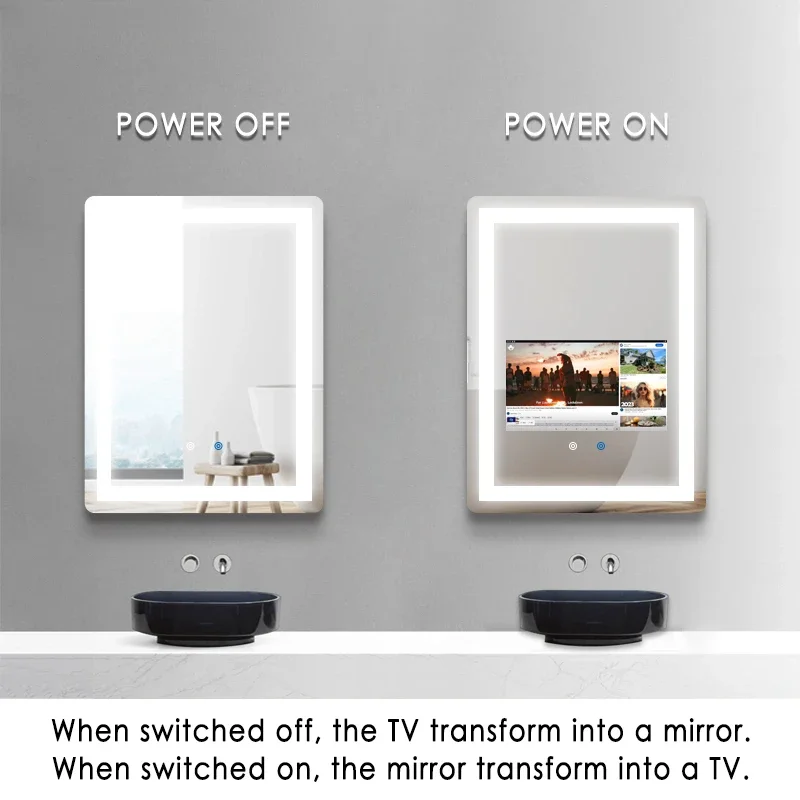 Modern hotel touch screen LED smart mirror