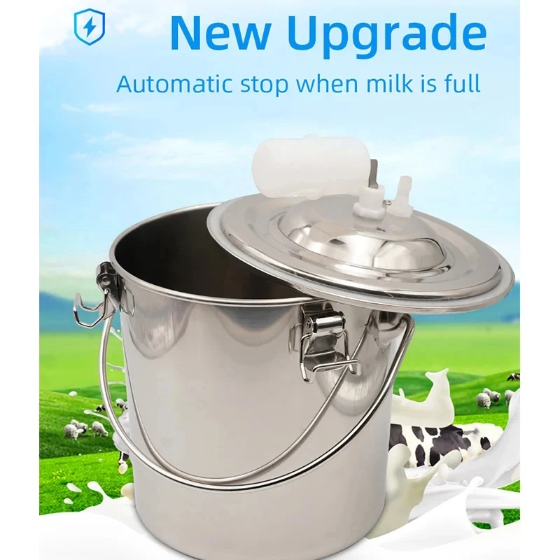 3L 5L Cow Goat Sheep Milking Machine Bucket Suction Vacuum Pump Milking Supplies For Cow Sheep Farm Equipment Cow Sheep Milker