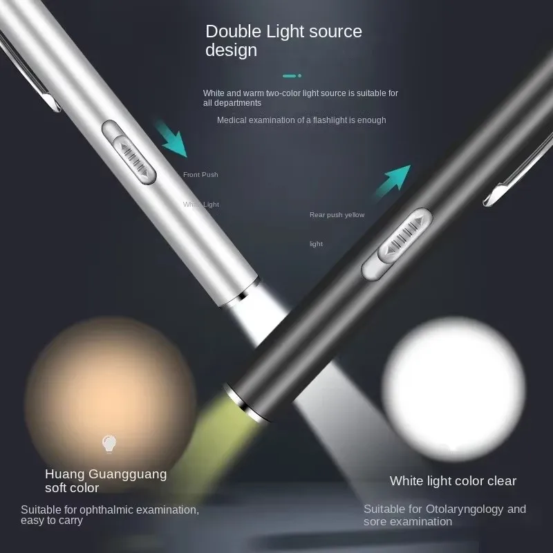 USB قابلة للشحن الطبية LED القلم ضوء التمريض طبيب مصباح يدوي الشعلة مصباح جيب الفم تلميذ Penlight للإسعافات الأولية في حالات الطوارئ #3